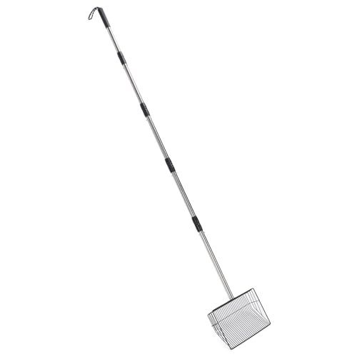 Acouto Edelstahl -Kotschlaufe mit Ausziehbarem Griff Einstellbare Länge Nicht -Stick -Design für Hühner Coop Viehstockfarmen Katzenstreu von Acouto