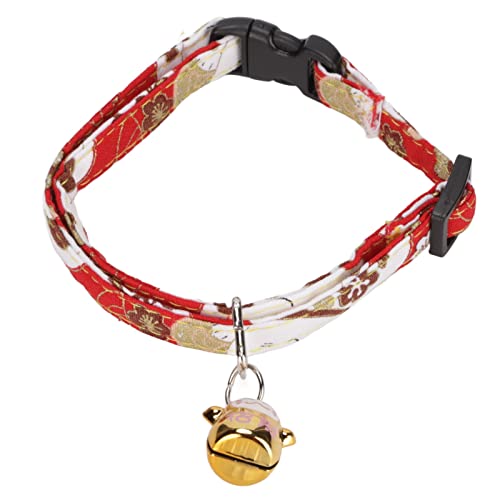 Acouto Einstellbarer Katzenkragen des Japanischen Stils mit Bell für Weihnachten Halloween Neujahr, Niedliche Japanische Kimono -Kätzchenkragen für Kleine Haustiere (Japanischer Stil – Rote Acouto Einstellbarer Katzenkragen des Japanischen Stils mit Bell für Weihnachten Halloween Neujahr, Niedliche Japanische Kimono -Kätzchenkragen für Kleine Haustiere (Japanischer Stil – Rote von Acouto
