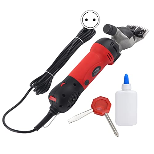 Acouto Elektrische Scheren für Schafe, Einstellbare Geschwindigkeit, Tragbares Schnelles Scheren mit Verstellbarer Klingenbreite und Direkter Stecker, Leichtes und (EU-Stecker 220V) von Acouto