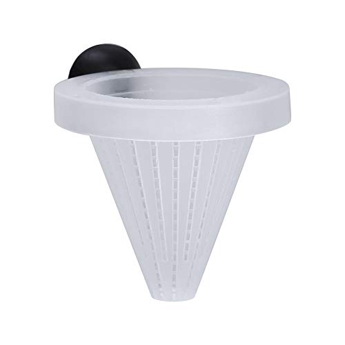 Acouto Fischfuttermittel Trichter Tasse Aquarium Fisch Lebensmittelkorb -Korne Feeder, Kunststoff weiß 7 cm X 6,5 cm, Sich Verjüngendes Fütterungstool von Acouto
