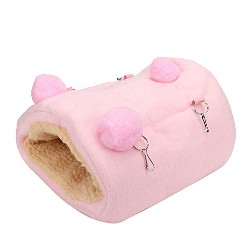 Acouto Flanell Verdicken Mini Haustier Hamster Meerschweinchen Frettchen Warme Höngematte Höngen Schlaf Haus Schaukel für Köfig (Rosa) von Acouto