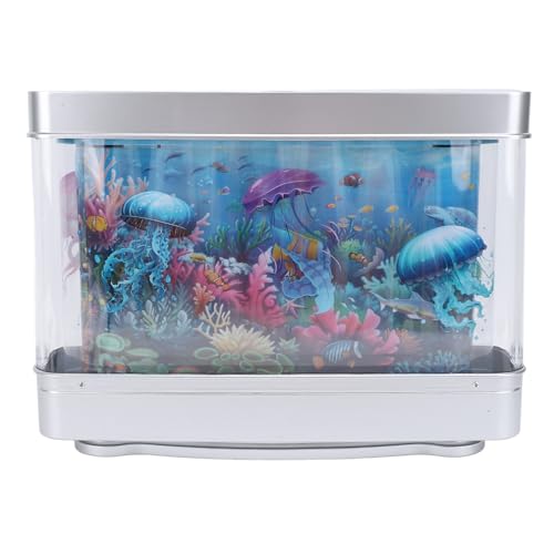 Acouto Gefälschte Fischtanklampe mit HD -Bildschirm und Weißem Licht, Bewegliche Quallen -Aquarium -Lampe USB 5V -Stecker für Schlafzimmer, Desktop, Ideales für Jeden Anlass von Acouto