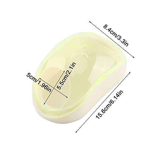 Acouto Haustier Hamster Badezimmer Sauna Waschraum, Transparente Katzentoilette mit Schaufel, Geeignet für Hamster (Yellow) von Acouto