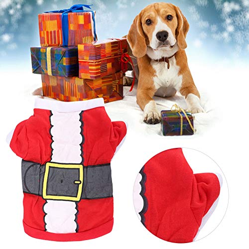Acouto Haustier Weihnachtskleidung Kostüm, Polyester Weihnachtsfeiern Bekleidung Dekorativ Warm Halten Santa Winterkleidung für Hunde (XS) von Acouto