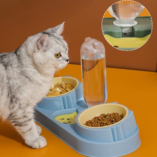 Acouto Haustierschale Süße Dual Bowl Auto Wasser Auffüllungsfahrtschale für Haustier, Plastikmaterial für Katzenhund Acouto Haustierschale Süße Dual Bowl Auto Wasser Auffüllungsfahrtschale für Haustier, Plastikmaterial für Katzenhund von Acouto
