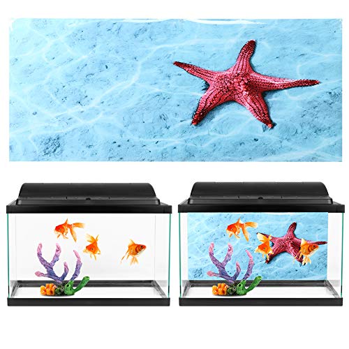 Acouto Hintergrund Poster Dekorative Malerei PVC Wasserdichter Kleber Aufkleber Lebendige Unterwasser-Sternenkarte Landschaft Bild für Aquarium Aquarium (122 * 50cm) von Acouto