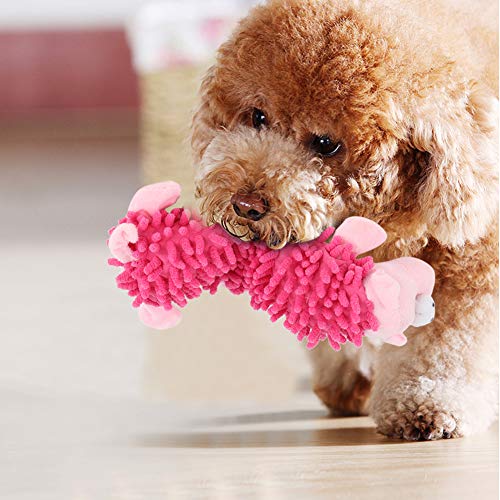 Acouto Hund Quietschendes Spielzeug mit Ton, Plüsch Hundespielzeug Welpenzöhne Reinigungshunde Molar Interaktives Spielzeug für das Training (Rosa Schwein) von Acouto