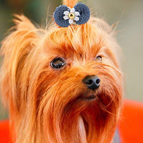 Acouto Hundehaarschleifen Mit Gummiböndern, 12 Stück Hundebogen-Haarseil Haustier Elastische Haarbönder Welpen Katzen Pflege Haarzubehör von Acouto
