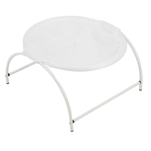 Acouto Katzenbett, Erhöhtes und Atmungsaktives, Edelstahlrahmen, Gemütliche Innen- und Außenhängematte mit Raum für Decken, für Kleine Hunde, Katzen und Andere Kleine Haustiere (White) von Acouto