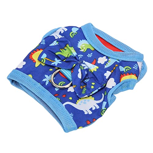 Acouto Katzenweste Gurte und Leinen -Cartoon Dinosauriermuster Atmungsaktive Katzenweste für Kleine Tiere Nylon Polyester Material (S) von Acouto