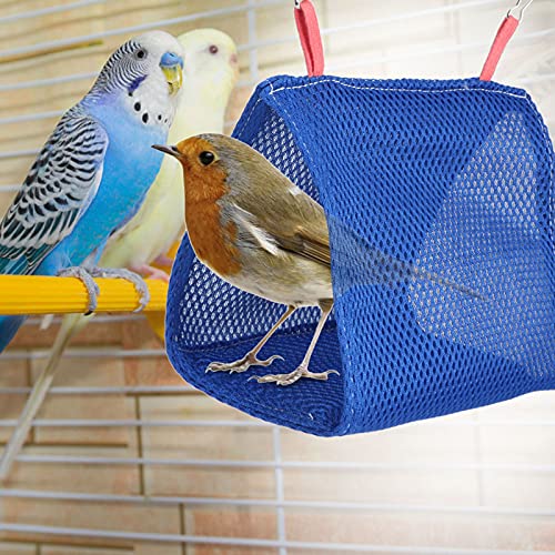 Acouto Kleintier Höngematte, Atmungsaktives Netz Sommer Haustier Höngematte für Hamster Vogel Sittich Kleine Papagei Cool Höngematte Bett Köfig Spielzeug (Blau) von Acouto