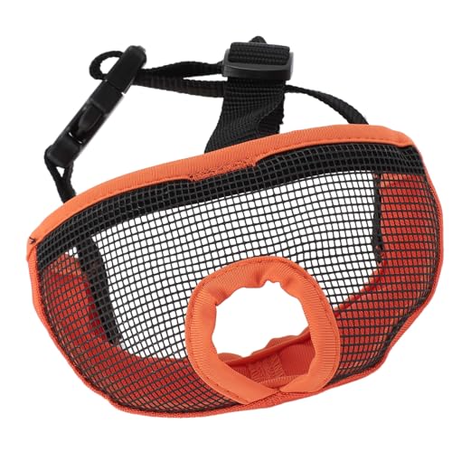 Acouto Kurze Schnauze Hundelemens Mündung Flaches Gesicht Hunde Mündung mit Schnalle 3 Loch Design für Anti -Beißkauen -Lecken (Orange s) von Acouto