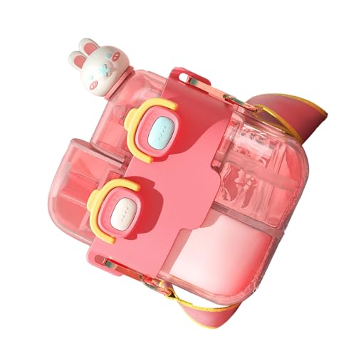 Acouto Mode Plastikwasserflaschenleck und Doppelfach Ideal für Yoga und Reisen (Korallenrosa 530 ml) von Acouto