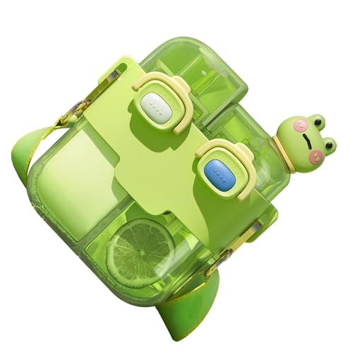 Acouto Mode Plastikwasserflaschenleck und Doppelfach Ideal für Yoga und Reisen (Limettengrün 530 ml) von Acouto