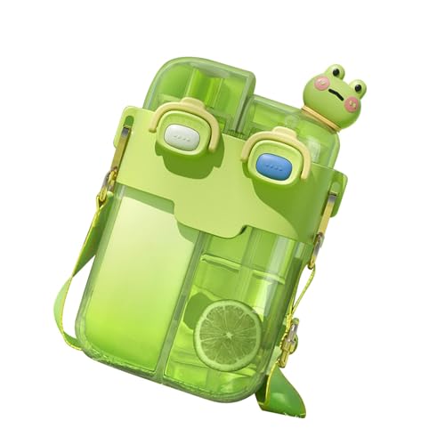 Acouto Mode Plastikwasserflaschenleck und Doppelfach Ideal für Yoga und Reisen (Limettengrün 780 ml) von Acouto