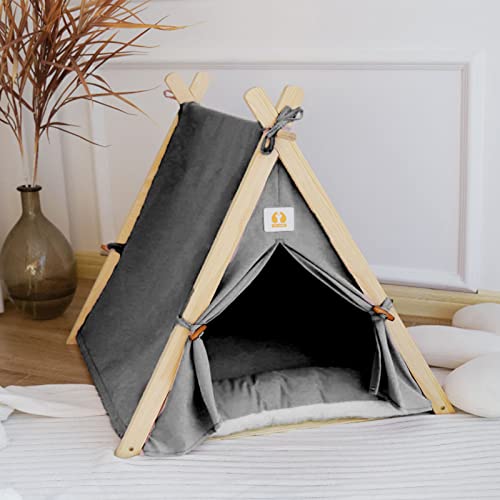 Acouto PET TEIPEE Zelt Weicher Großer Raum Tragbares Universelles Haustierzeltbett für Hunde und Katzen Graue Katze Zelt Housepet Teepe Tentpet Teepepet Beddog Katze Tentpet Haus Ihr Testament (Grey) Acouto PET TEIPEE Zelt Weicher Großer Raum Tragbares Universelles Haustierzeltbett für Hunde und Katzen Graue Katze Zelt Housepet Teepe Tentpet Teepepet Beddog Katze Tentpet Haus Ihr Testament (Grey) von Acouto