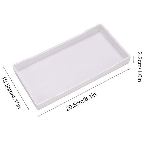 Acouto Plastik Anti-Schlupf-Lebensmittelfuttermittel für Haustierschildkröte Chamäleon Eidechse, Quadratisches Trinkgericht, Schwarz (White) von Acouto