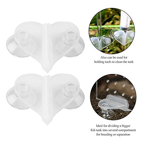 Acouto Plastik Aquarium Fisch-Trennblatthalter Herz-Sauger Clamp/Holder 3-6mm. Blatt Aquarium Divider Clamp/Holder Aquariumteiler Klemme Aquariumhalter Herz Teiler Heart -Werkzeug von Acouto