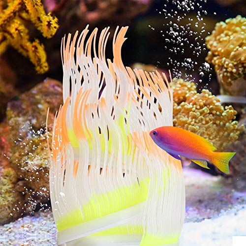 Acouto Realistische Gefölschte Pflanze Aquarium Aquarium Künstliche Silikon Koralle Meer Anemone Wasser Pflanze Landschaft Ornament Dekoration Zubehör (O) von Acouto