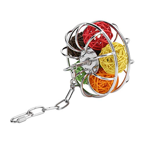 Acouto Vogel Kauspielzeug Rattan Ball Edelstahl Hängende Papageien Beißen Klettern Zerreißen Futterspielzeug für Vögel Spielen Futtersuche Haustierbedarf Acouto Vogel Kauspielzeug Rattan Ball Edelstahl Hängende Papageien Beißen Klettern Zerreißen Futterspielzeug für Vögel Spielen Futtersuche Haustierbedarf von Acouto