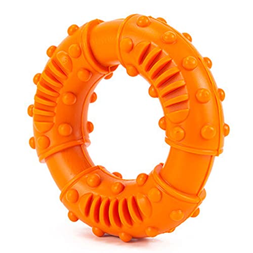 Acouto Zähneputzspielzeug für Haustier, Hundezähneschleifkreis, Gummi -Donut -Biss -Proof -Anti -Schlupf -Kreisform mit Spezifikationen für Mittelgroße und Große Hunde (ORANGE) von Acouto