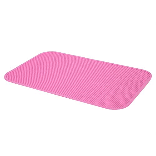 Acouto rutschfeste Gummimatte Pflegetisch rutschfeste Oberflächengummimatte Sicher Langlebige Wiederverwendbare Gummitischmatte für Die Tierpflege Badetrainingstisch (Pink/Lila) (Rosa) von Acouto