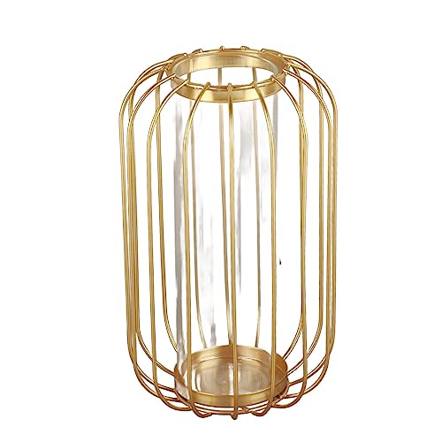Einzigartige Nordische Laternevase mit Tischplatten in Handgefertigten Eisen Einfache Home -Deco -Terrarium -Pflanzer für PL Anderen Objekt (Champagner Goldfliesen) von Acouto