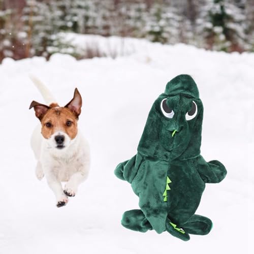 Fleece-Hunde-Kapuzenpullover mit süßem Dinosaurier-Motiv, für den Winter, kleine Hunde, Welpenjacke, Outfit für Haustierkleidung, hält warm und bequem für Hundekleidung (L) von Acouto