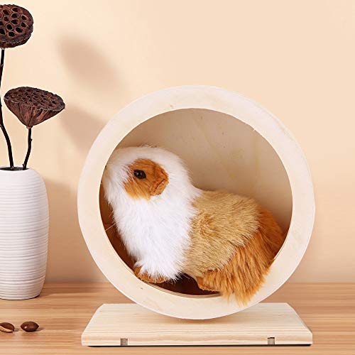 Hamster-übungsrad, Holzhalterung Leiser Kleintierspielzeug für Rennmöuse Möuse Degus Igel Chinchilla (M) von Acouto