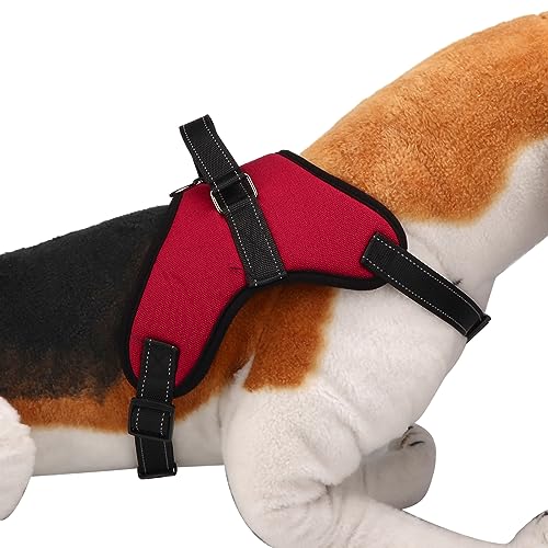 Hunde-Brustgurte, Haustier-Hunde-Brustgurte Anti-Schock-Atmungsaktiver Sicherheitsgurt Zubehör Rot (M) von Acouto