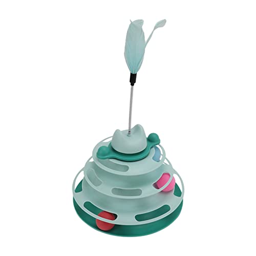 Katzen -Turntable B Toy 4 Interactive Kätzchen Roller -Übungsspielzeug mit Feather Stickpink Katze Turntable Toycat Roller Toykitten Tower Roller Roller Toypet Toweret B Toycat Interactive (#1) von Acouto