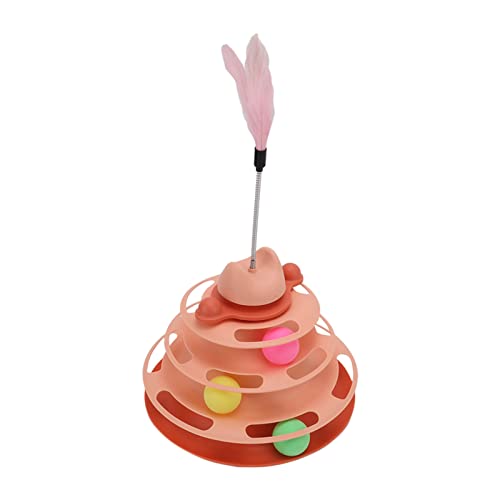 Katzen -Turntable B Toy 4 Interactive Kätzchen Roller -Übungsspielzeug mit Feather Stickpink Katze Turntable Toycat Roller Toykitten Tower Roller Roller Toypet Toweret B Toycat Interactive (#2) von Acouto