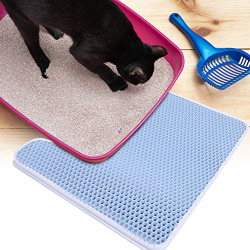 Katzenstreumatte Layer Design Katzenstreumatte, Katzenstreukissen Folding Eva Wasserdichtes Und Urinmaterial, U-Förmige Katzenstreumfangmatte 20.87X17.72 " von Acouto