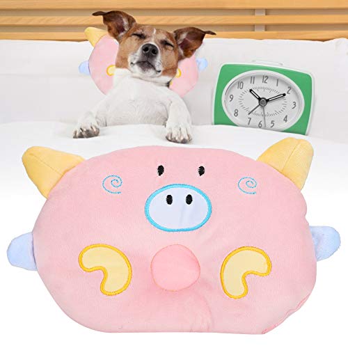 Niedliche Cartoon Haustier Bett Kissen Schwein Tierform Haustier Kissen Katze Hund Naptime Schlafkissen für Kleine Hunde Und Katzen Halswirbelsöule Schutz (Rosa) von Acouto