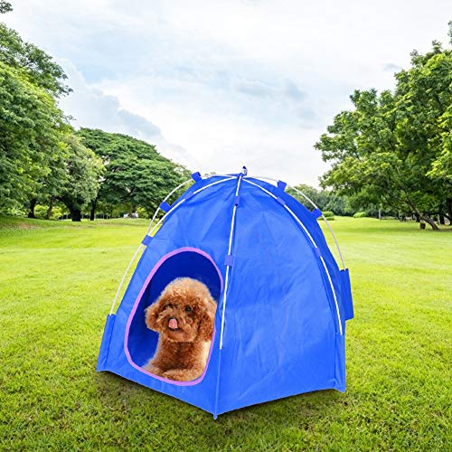 Ochse Stoff Tragbares Haustier Zelthaus für Mittelgroße und Sm Hund Catrose Rot (Blue) von Acouto