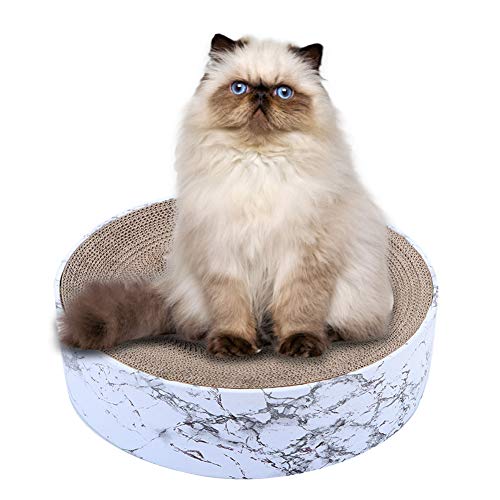 Pet Round Scratcher Bowl Wellpappe Cat Sleeping Spielzeug Marmor Typ Cat Scratch Pad Passend für Katzen von Acouto