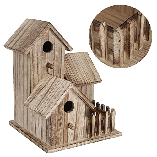 Acouto SM Outdoor Garten Holz Vogelhaus: Für Vögel und Erwachsene Tiere Holz Vogelhaus Materi Struktur Für Spechte Specker Specern Schwalben von Acouto