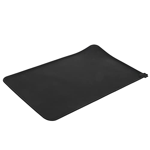Silikon -Placematfoo -Lebensmittelqualität Silikonmatte Umweltschutz Katzenhundmatte für Haustiere Cargrey Food? Grade Material Acematfeeding Plate Thronematfood Suppedableware (Black) von Acouto
