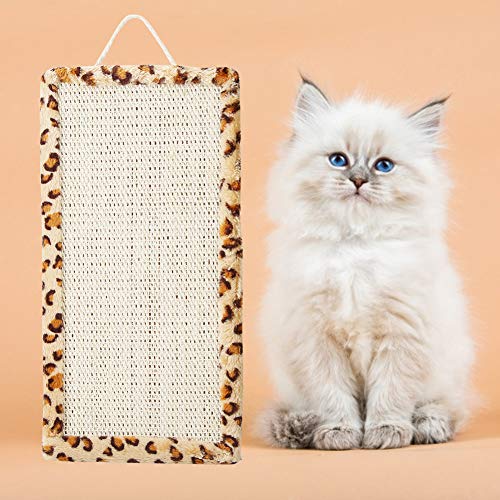 Sisal Hanging Cat Kitten Scratch Pad Catnip Kratzer Klauenscheibe Haustier Spielzeug Accessoire Blue Cat Wellblattkatze Katze Kratzer Utkrallen Erlaubt Made Erzeugt (Leopardenfarbe) von Acouto