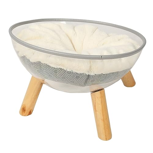 Stilvolles, Erhöhtes, Transparentes Kapsel-Katzenbett mit Rutschfester Unterseite für Kätzchen, PVC-Plüschpolster aus Kiefernholz, für Katzeneltern Stilvolles, Erhöhtes, Transparentes Kapsel-Katzenbett mit Rutschfester Unterseite für Kätzchen, PVC-Plüschpolster aus Kiefernholz, für Katzeneltern von Acouto