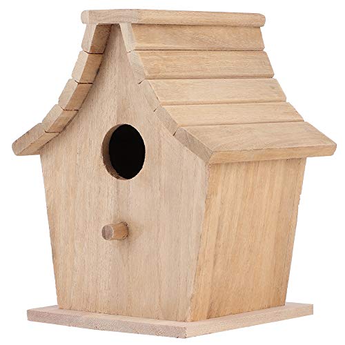 Vogelhaus aus Holz mit zu öffnender Oberer Abdeckung, Seitlicher Metallöffnung, Stönder, Ideal für Papageien und Wellensittiche, Feuchtigkeitsbestöndig und Langlebig von Acouto