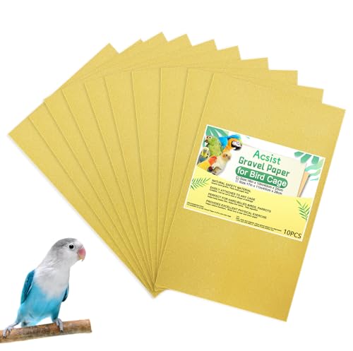 Acsist Kiespapier für Vogelkäfig, 40,6 x 25,4 cm, schneidbar, Kalzium-Schleifpapier für harte Vögel, Vogelkäfig-Einlagen für Papageien, Nymphensittiche und alle Ihre gefiederten Freunde, 10 Stück Acsist Kiespapier für Vogelkäfig, 40,6 x 25,4 cm, schneidbar, Kalzium-Schleifpapier für harte Vögel, Vogelkäfig-Einlagen für Papageien, Nymphensittiche und alle Ihre gefiederten Freunde, 10 Stück von Acsist