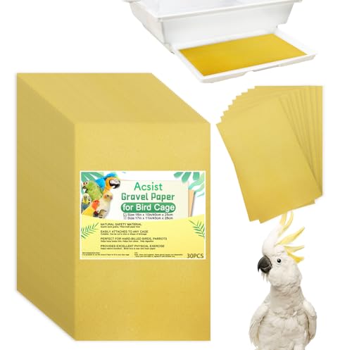Acsist Kiespapier für Vogelkäfig, 40,6 x 25,4 cm, schneidbare Sandpapiereinlagen, Kalzium-Schleifpapier für harte Vögel, Vogelkäfig-Einlagen für Papageien, Nymphensittiche und alle Ihre gefiederten Acsist Kiespapier für Vogelkäfig, 40,6 x 25,4 cm, schneidbare Sandpapiereinlagen, Kalzium-Schleifpapier für harte Vögel, Vogelkäfig-Einlagen für Papageien, Nymphensittiche und alle Ihre gefiederten von Acsist