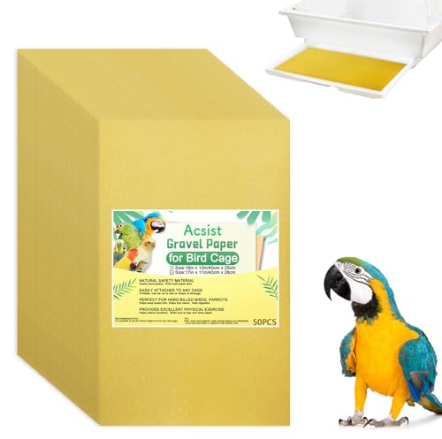 Acsist Kiespapier für Vogelkäfig, 43,2 x 27,9 cm, schneidbar, Kalzium-Schleifpapier für harte Vögel, Vogelkäfig-Einlagen für Papageien, Nymphensittiche und alle Ihre gefiederten Freunde, 50 Stück Acsist Kiespapier für Vogelkäfig, 43,2 x 27,9 cm, schneidbar, Kalzium-Schleifpapier für harte Vögel, Vogelkäfig-Einlagen für Papageien, Nymphensittiche und alle Ihre gefiederten Freunde, 50 Stück von Acsist