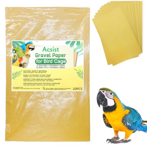 Acsist Kiespapier für Vogelkäfig, 43,2 x 27,9 cm, schneidbare Sandpapiereinlagen, Kalzium-Schleifpapier für harte Vögel, Vogelkäfig-Einlagen für Papageien, Nymphensittiche und alle Ihre gefiederten Acsist Kiespapier für Vogelkäfig, 43,2 x 27,9 cm, schneidbare Sandpapiereinlagen, Kalzium-Schleifpapier für harte Vögel, Vogelkäfig-Einlagen für Papageien, Nymphensittiche und alle Ihre gefiederten von Acsist