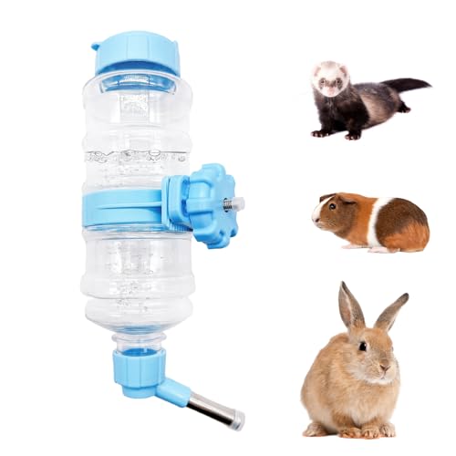 Acsist Meerschweinchen-Wasserflasche, auslaufsicherer Wasserspender, Kaninchen, automatischer Futterspender, Frettchenkäfig, Zubehör für Chinchilla, Igel, Eichhörnchen, Blau von Acsist
