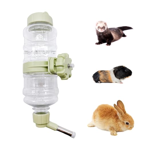 Acsist Meerschweinchen-Wasserflasche, auslaufsicherer Wasserspender, Kaninchen, automatischer Futterspender, Frettchenkäfig, Zubehör für Kaninchen, Chinchilla, Igel, Eichhörnchen (grün) von Acsist