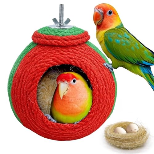 Acsist Vogelbrutnest aus Baumwollgewebe, für Papageien, Brutnest, Sittichbett mit Naturfaser, Finkennest, Käfighaus, Schlüpfen für Wellensittiche, Nymphensittiche, Kanarienvögel, Rot Acsist Vogelbrutnest aus Baumwollgewebe, für Papageien, Brutnest, Sittichbett mit Naturfaser, Finkennest, Käfighaus, Schlüpfen für Wellensittiche, Nymphensittiche, Kanarienvögel, Rot von Acsist