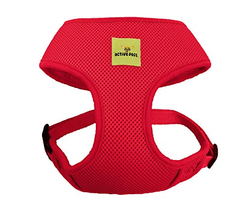 Active Dogs Hundegeschirr No Pull & No Choke Adjustable Pet Vest Harness for Dogs Reflective Adjustable Breathable Front Clip Pet Harness for Small Medium and Large Dogs (L, Red) von Activedogs