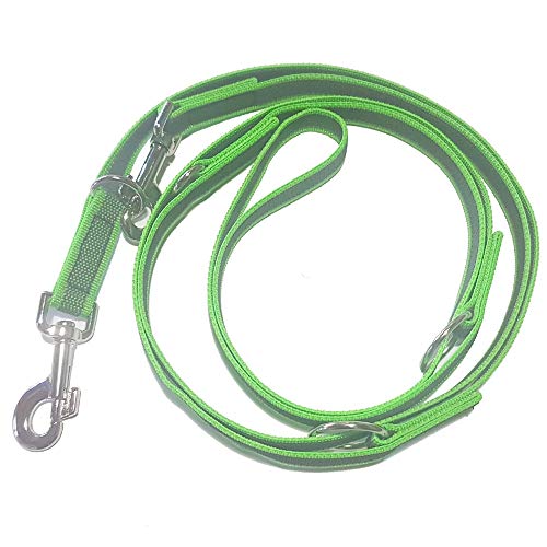 Activity4Dogs Anti-Slip Hundeleine aus Nylon | rutschfest | 2,80 m lang | 4-Fach verstellbare Führleine | für mittelgroße und große Hunde | Grün | Made in Germany von Activity4Dogs